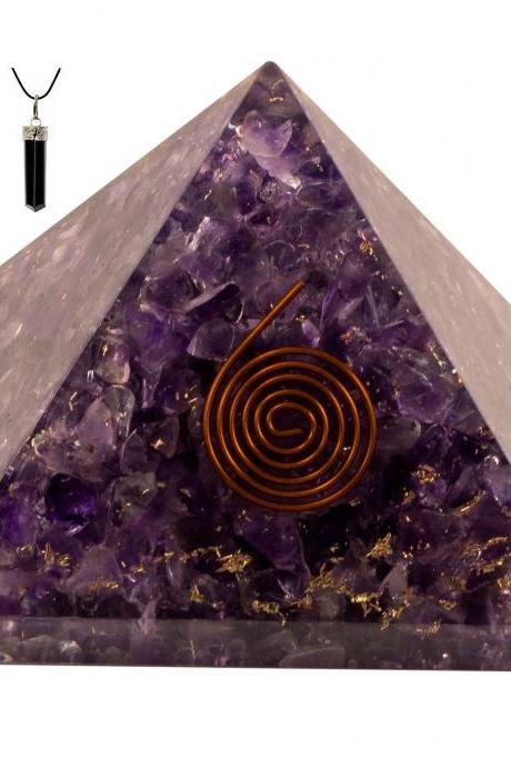 Bliss Creation Orgone Pyramid Healing Stone Energy Generator Emf Protection | Made For Ultimate Orgone Energy With Raw Black Tourmaline Crystal